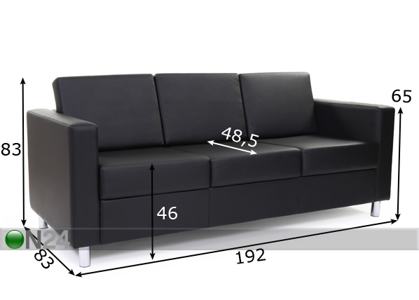 3-местный диван Simple размеры