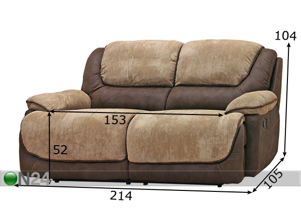 3-местный диван, золотисто-коричневый/бежевый размеры