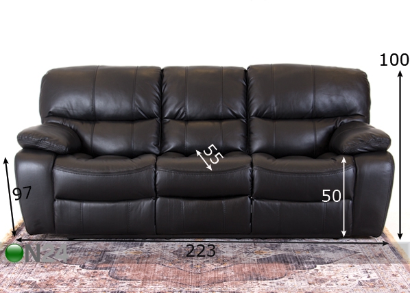 3-местный диван с механизмом подножки размеры