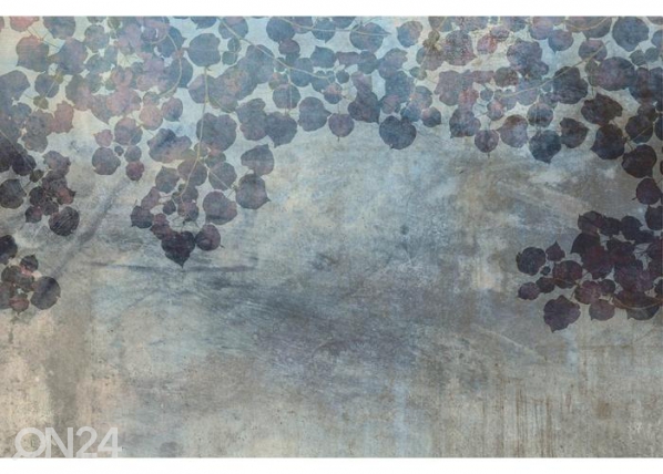 Fleece-kuvatapetti Blue Leaves Abstract 375x250 cm, ED