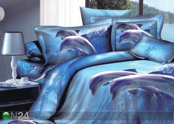 3D voodipesukomplekt Delfiinid