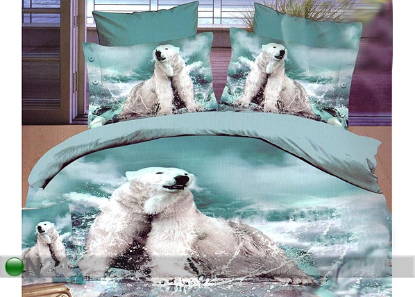 3D постельное белье Белые медведи