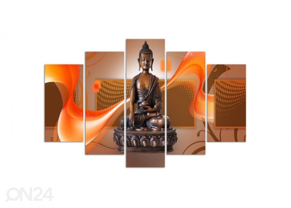 5-osainen sisustustaulu Buddha on abstract background 100x70 cm, ED