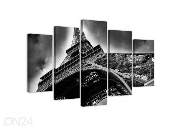 5-osainen sisustustaulu Eiffel Tower in the Clouds 200x100 cm, ED