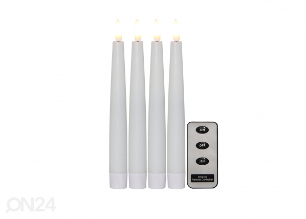 LED-kynttilät Flamme Slim 4 kpl, valkoinen, Star Trading