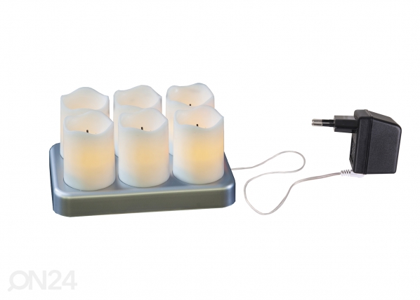 LED kynttilät Chargeme 6 tk, valkoinen, Star Trading