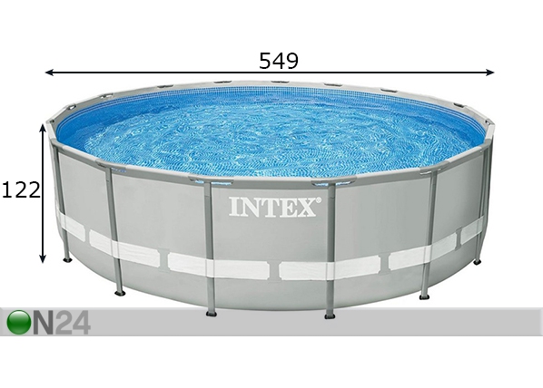 Bassein Intex Prism 549x122 cm filterpumba ja redeliga mõõdud