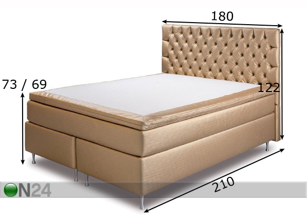 Comfort voodi Hypnos Buckingham 180x200 cm keskmine mõõdud