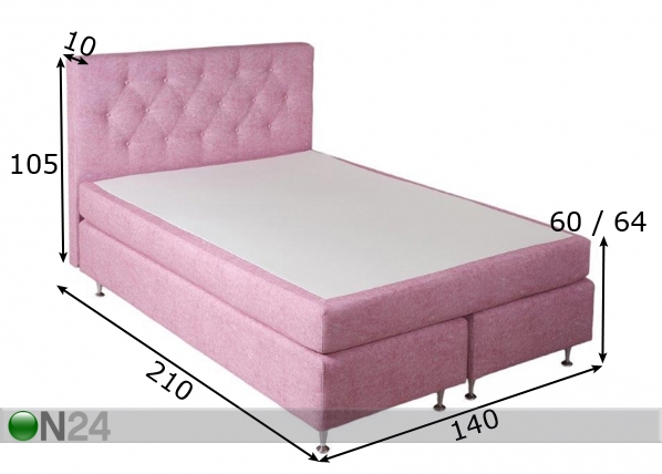 Comfort voodi Hypnos Harlekin 140x200 cm mõõdud