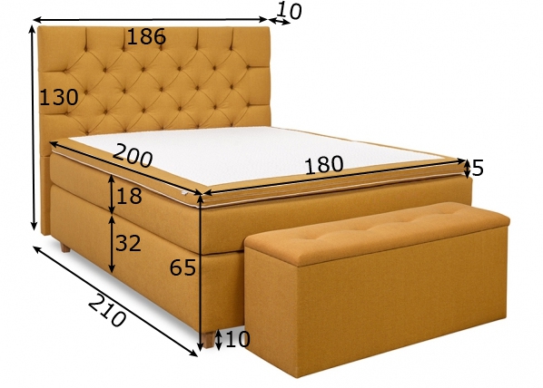 Comfort кровать Hypnos Jupiter 180х200 cm средний размеры