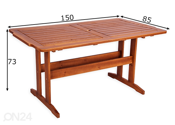 Cадовый стол Holland 85x150 см размеры