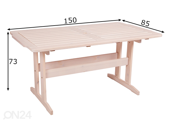 Cадовый стол Holland 85x150 см размеры