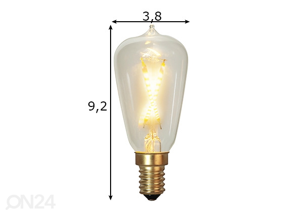 Dekoratiivne LED elektripirn E14 0,5W mõõdud