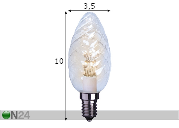 Dekoratiivne LED elektripirn E14 0,9 W mõõdud