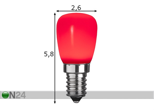 Dekoratiivne LED elektripirn E14 0,9W mõõdud