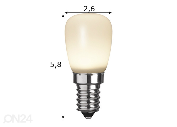 Dekoratiivne LED elektripirn E14 0,9W õue mõõdud