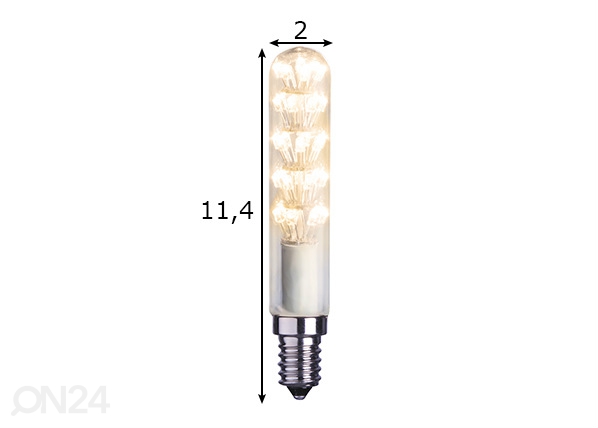 Dekoratiivne LED elektripirn E14 1,5W mõõdud