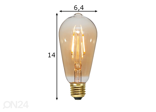 Dekoratiivne LED elektripirn E27, 0.75W mõõdud