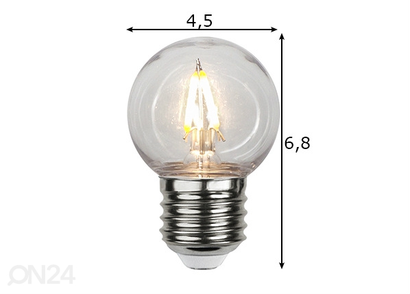 Dekoratiivne LED elektripirn E27 1,3W õue mõõdud