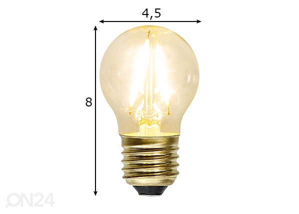 Dekoratiivne LED elektripirn E27 1,5 W mõõdud