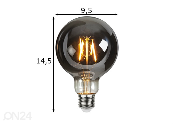Dekoratiivne LED elektripirn E27 1,8W mõõdud