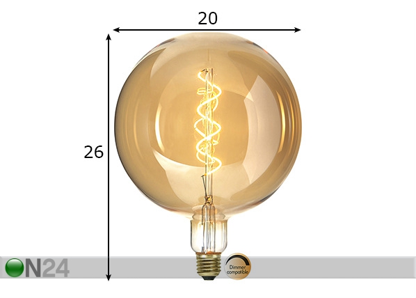 Dekoratiivne LED elektripirn E27, 2,8W mõõdud