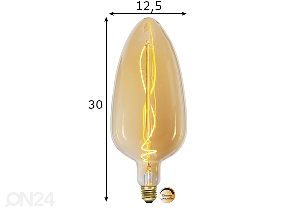 Dekoratiivne LED elektripirn E27, 3,3W mõõdud