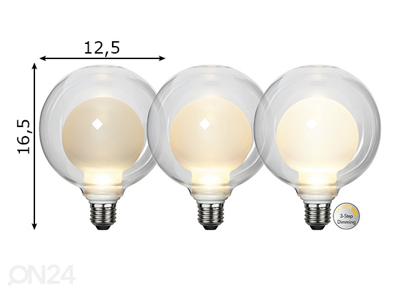 Dekoratiivne LED elektripirn E27 3,5W mõõdud