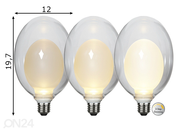 Dekoratiivne LED elektripirn E27 3,5W mõõdud