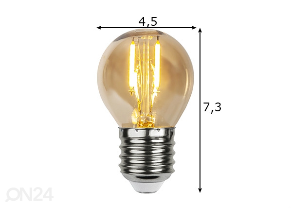 Dekoratiivne LED elektripirnid (4tk) E27, 0,23W mõõdud