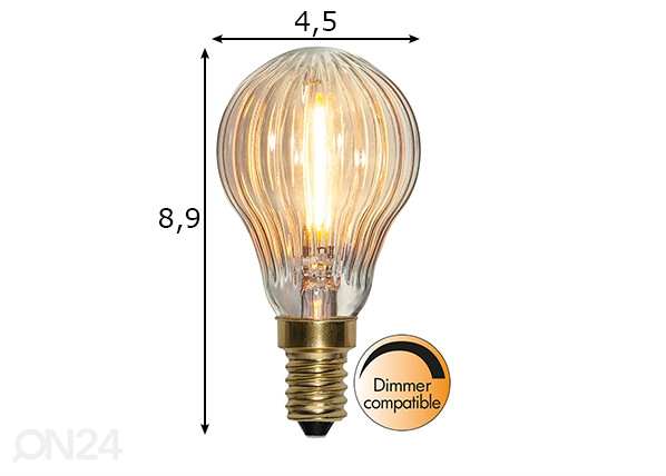 Dekoratiivne LED pirn E14 0,8 W mõõdud