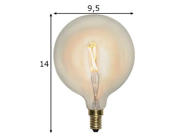 Dekoratiivne LED pirn E14 1 W mõõdud