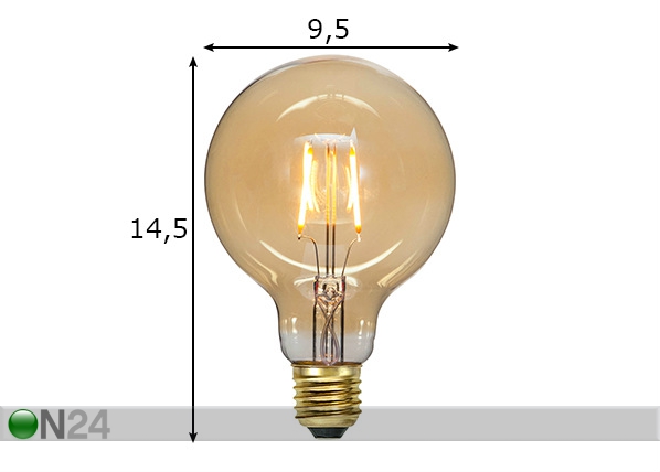 Dekoratiivne LED pirn E27, 0,75W mõõdud