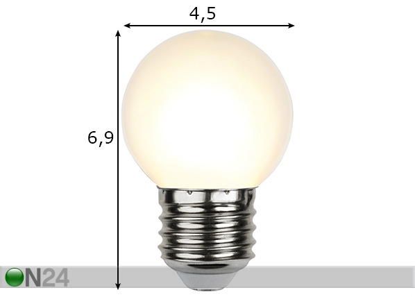 Dekoratiivne LED pirn E27 1W õue mõõdud