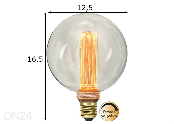 Dekoratiivne LED pirn E27 2,5W mõõdud