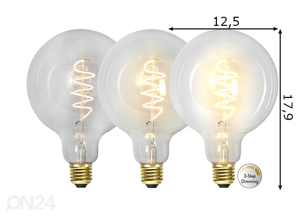 Dekoratiivne LED pirn, E27, 4W mõõdud
