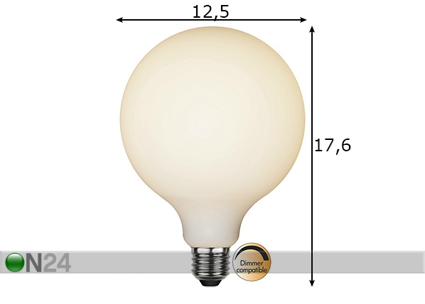 Dekoratiivne LED pirn E27 5 W mõõdud