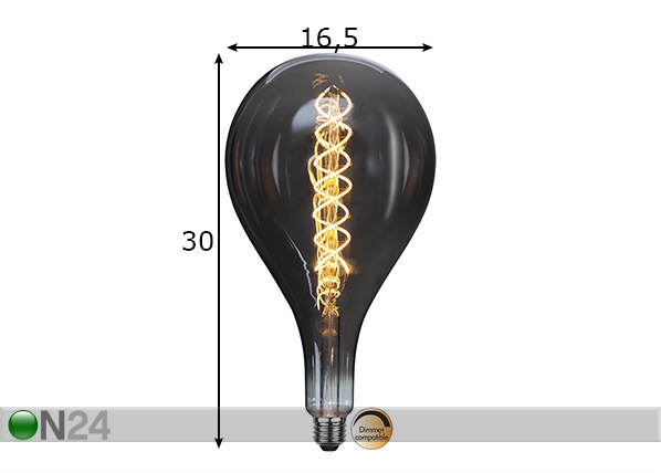Dekoratiivne LED pirn E27 6 W mõõdud