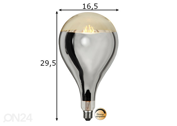 Dekoratiivne LED pirn E27 8 W mõõdud