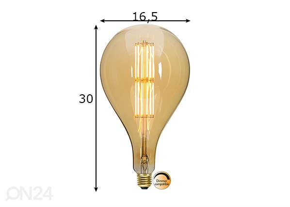Dekoratiivne LED pirn sokliga E27 10W mõõdud