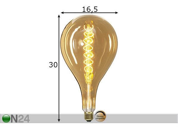 Dekoratiivne LED pirn sokliga E27 6 W mõõdud