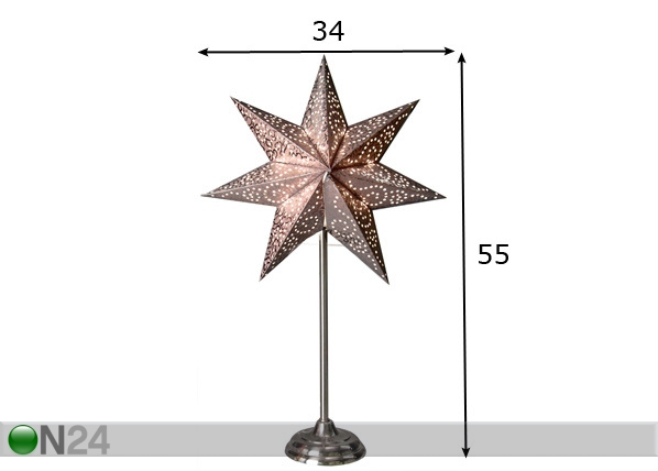 Dekoratiivvalgusti Antique Star 55cm mõõdud