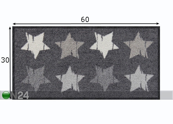 Esikumatt Wood Stars grey 30x60 cm