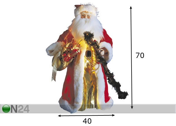 Fiiberoptiline figuur Santa 70cm mõõdud