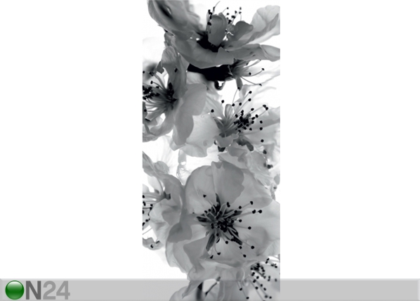 Fliis-fototapeet Black and white flower 90x202 cm