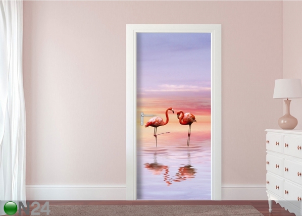 Fliis-fototapeet Flamingos 90x202 cm
