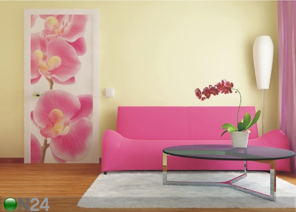 Fliis-fototapeet Pink orchids 90x202 cm