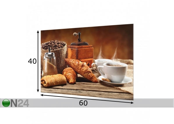 Fotoklaas, köögi tagasein Breakfast Table 40x60 cm mõõdud