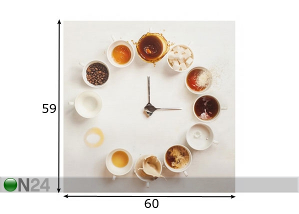Fotoklaas, köögi tagasein Coffee Time 59x60 cm mõõdud