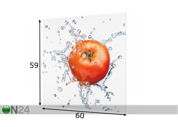 Fotoklaas, köögi tagasein Fresh Tomato 59x60 cm mõõdud